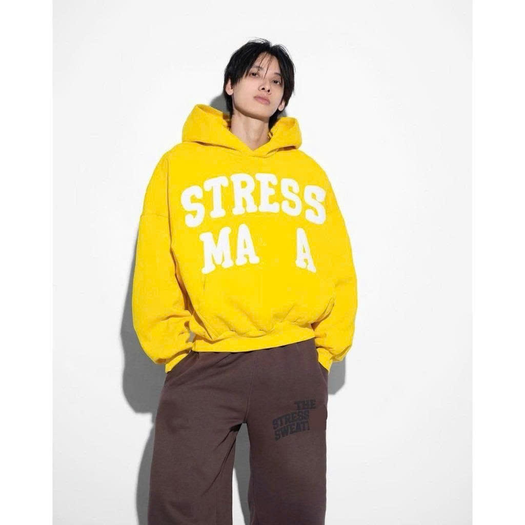 Stressmama - Hoodie Yellow Boxy Fall25 - Áo khoác tròng đầu nam nữ dài tay local brand