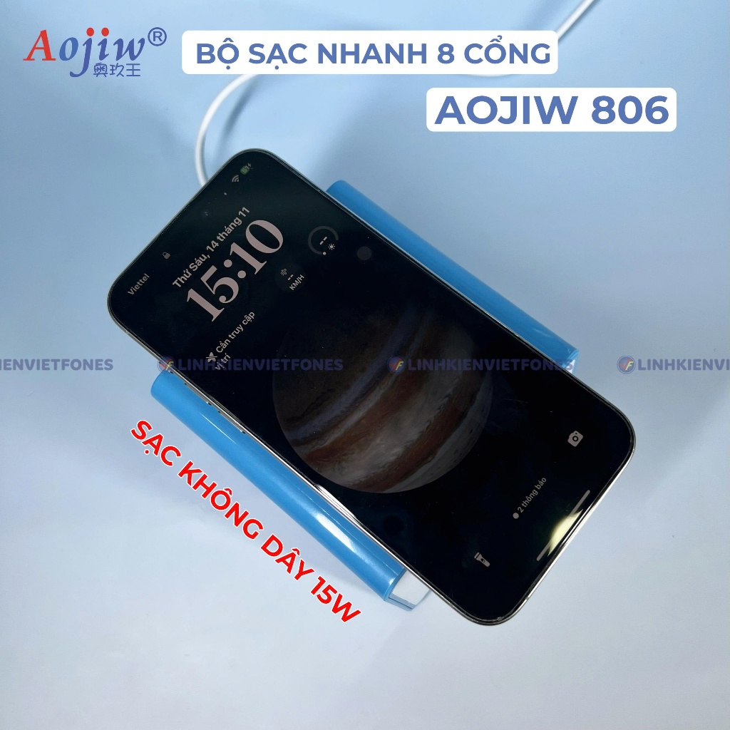 Ổ sạc đa năng 8 cổng (USB + TYPEC) 140W Aojiw 806