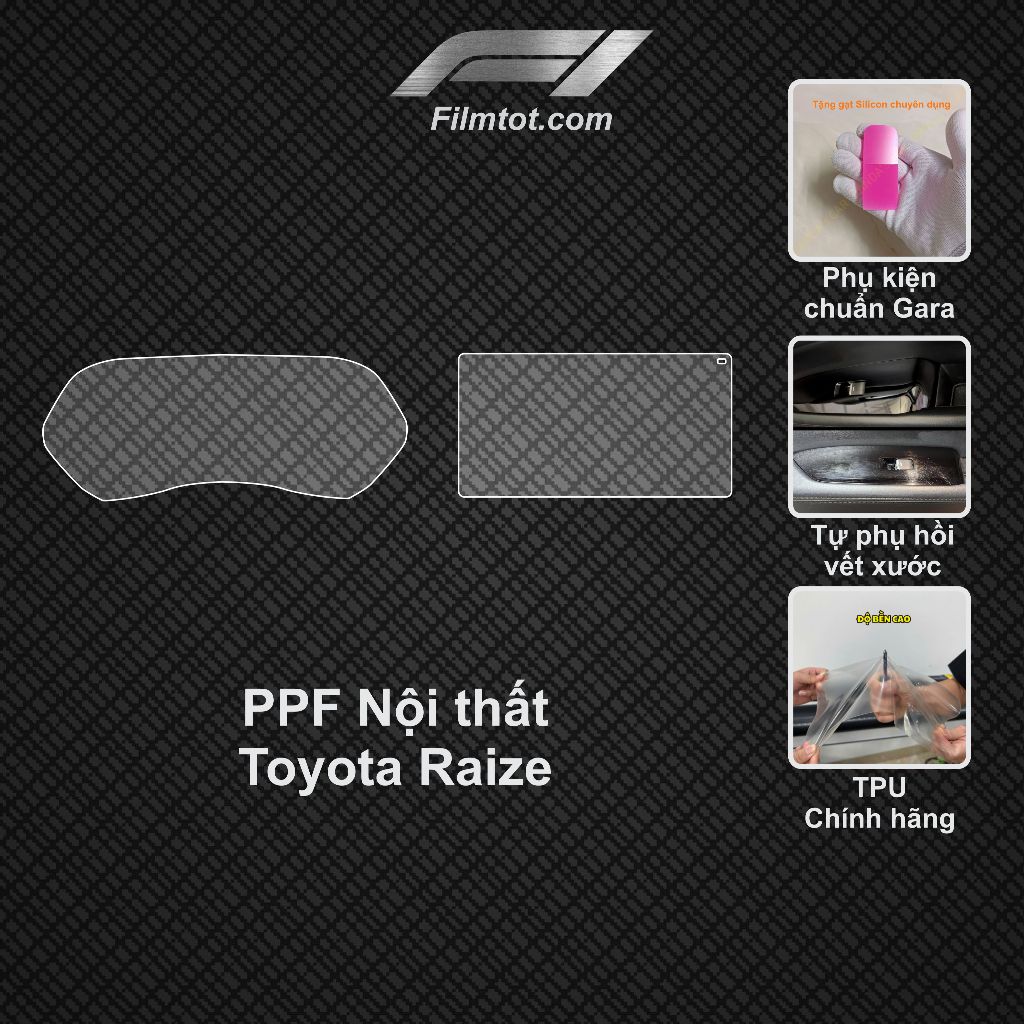 Toyota Raize: Film PPF nội thất - chống xước nội thất Raize , Film bảo vệ nội thất raize