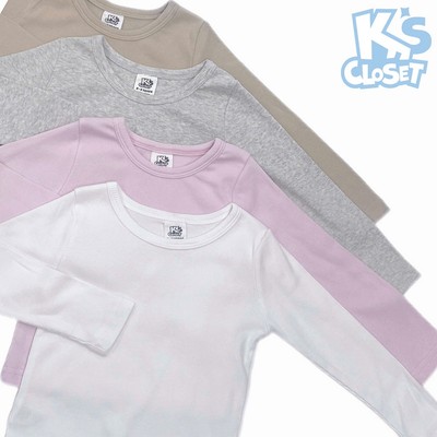 Áo Giữ Nhiệt Cổ Tròn K'S CLOSET Basic Chất Liệu Len Tăm Co Giãn Cho Bé 2-14 Tuổi (10-60kg) KT034FIF