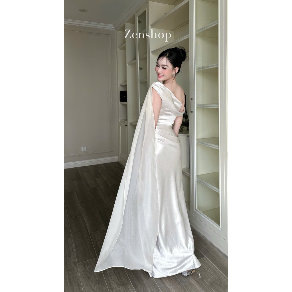 Đầm Dự Tiệc Lụa Dáng Dài Cổ Lệch Hở Vai Sang Trọng Thanh Lịch  – Hera Dress | BigBuy360 - bigbuy360.vn