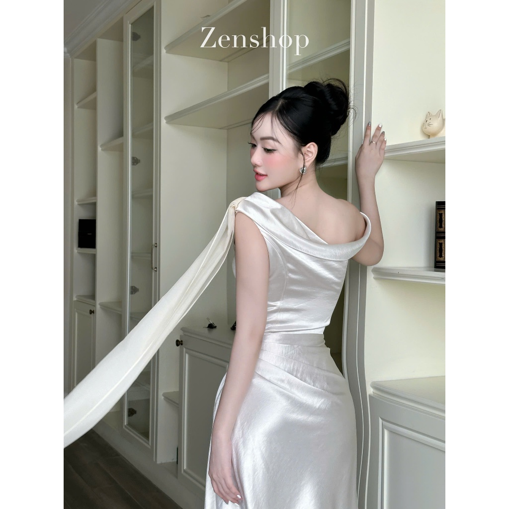 Đầm Dự Tiệc Lụa Dáng Dài Cổ Lệch Hở Vai Sang Trọng Thanh Lịch  – Hera Dress | BigBuy360 - bigbuy360.vn