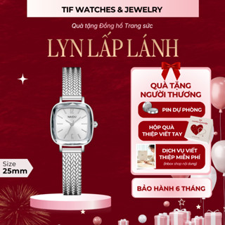  Đồng Hồ Nữ Mặt Vuông LYN Tif Watches Viền Kim Cương Phong Cách Thanh Lịch Chống Thấm Nước Tốt Cho Nữ 