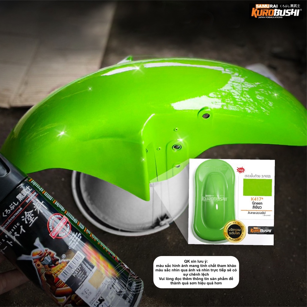 Sơn xịt Samurai màu Xanh Lá Cây - K417 (400ml/chai)