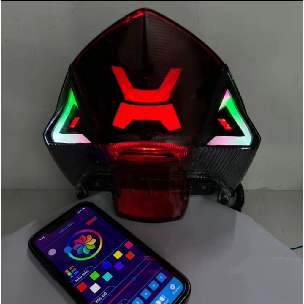 Cụm Hậu audi wave Rsx 2014-2025 audi đổi màu qua app điện thoại , Lắp đặt dễ dàng ( Bảo hành 12 thán