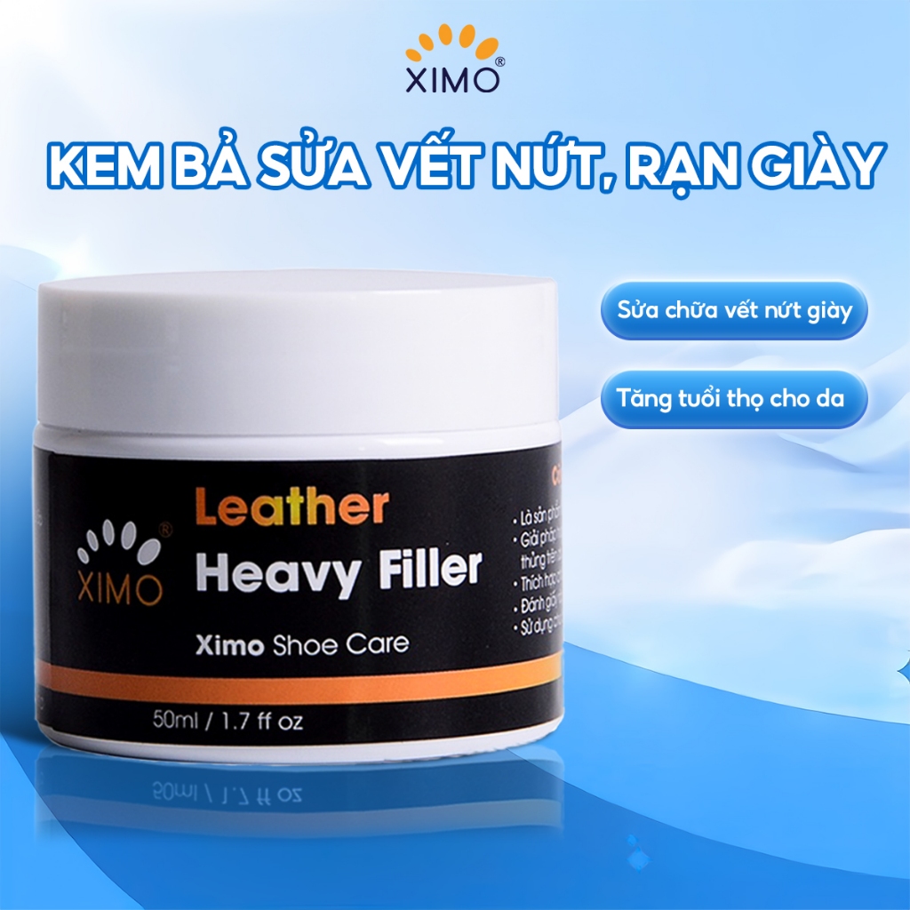 Kem Bả Ma Tít Heavy Filler XIMO 50ml Chuyên Vá, Sửa Chữa Vết Rạn Nứt, Bong Tróc Trên Da Giày, Ghế, Túi, Ví XI09