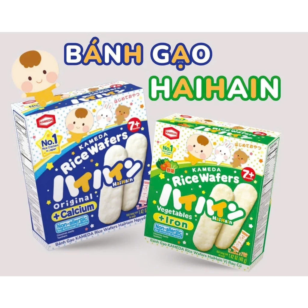Bánh Gạo Nhật Tươi Haihain, Bánh Gạo KAMEDA Haihain, Đủ Vị Cho Bé Ăn Dặm 7 Months