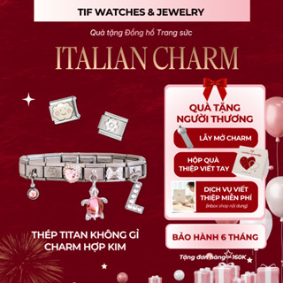  Vòng tay đôi nam nữ ITALIAN CHARM Tif Watches DIY Quyến Rũ Ý Fit 9mm Thép Không Gỉ Trang Sức Phụ Kiện 
