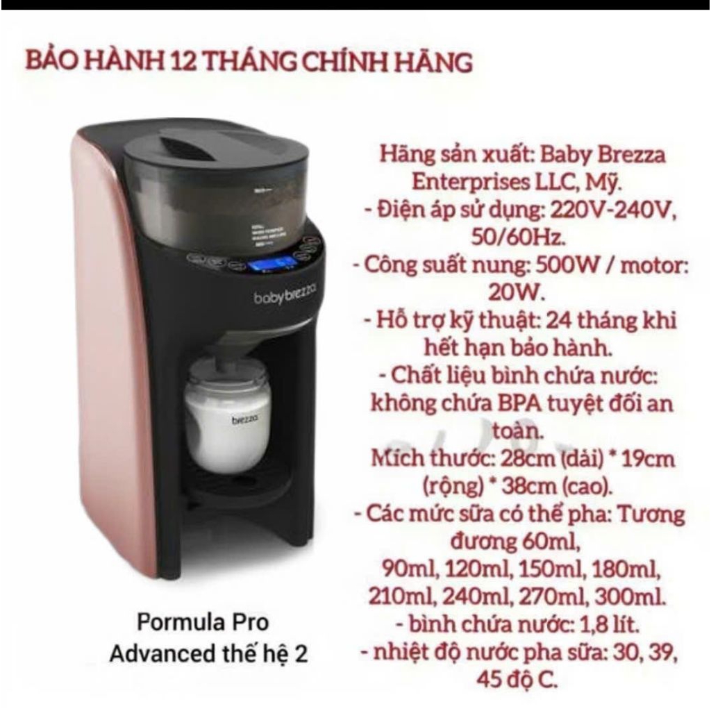 (chính hãng) Máy pha sữa Baby Brezza Formula Pro advanced