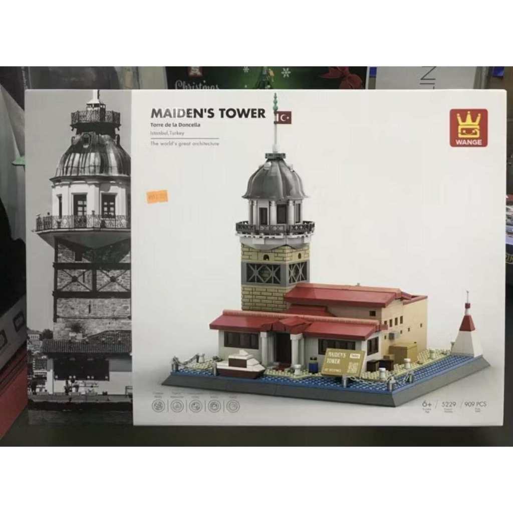 Xếp Hình Wange 5229 Kỳ Quan Tháp Maiden ở Istanbul Thổ Nhĩ Kỳ 909 Mảnh