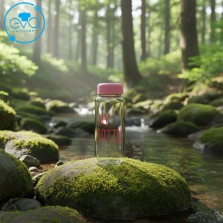 Bình Thủy Tinh My Bottle Nắp Hồng Pastel Dễ Thương 500ml