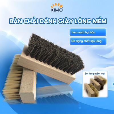 Bàn chải đánh giày lông heo, lông ngựa & lông nhựa PP XIMO phiên bản cho giày vải sneaker (BCDG17)