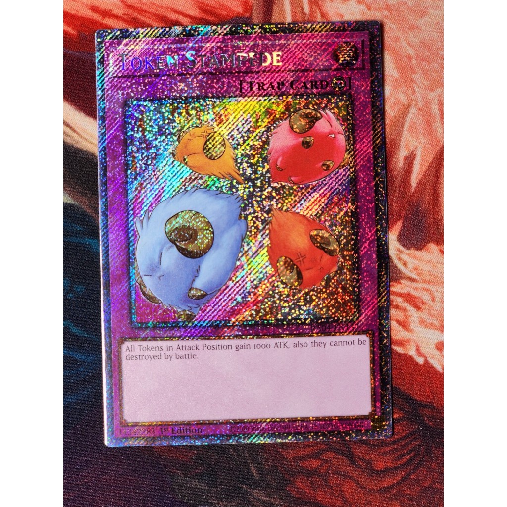 platinum secret rare [dưa hấu yugioh ] Lá bài thẻ Token Stampede - Tặng bọc bài nhựa TRAP