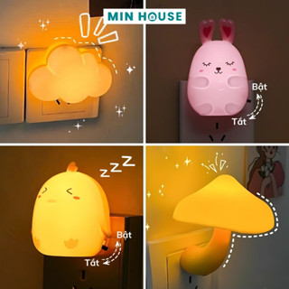  Đèn Ngủ LED Cảm Ứng Ánh Sáng Và Đèn Ngủ Có Công Tắc Bật Tắt Bóng Ngủ Mini Decor Tiết Kiệm Điện 