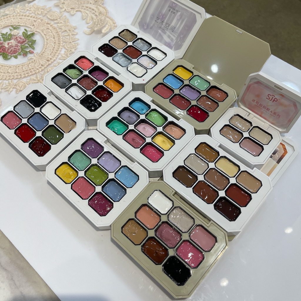 SET GEL OMBRE NAIL – SET GEL DẶM LÀM NAIL KHAY 9 ô