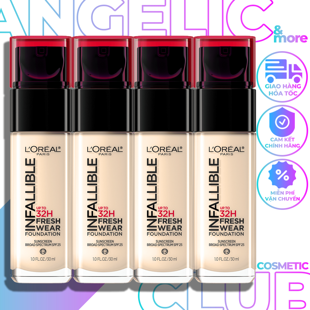 Kem Nền Loreal Infallible Foundation SPF25 Vitamin C, Kem Nền Bền Màu Che Phủ Cao Chống Nắng.