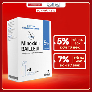  Xịt Mọc Tóc Minoxidil Bailleul Laboratoires 5% Nhập Khẩu Pháp Kích Thích Mọc Tóc Và Giảm Rụng Tóc  1 Lọ 2 Lọ 3 Lọ 