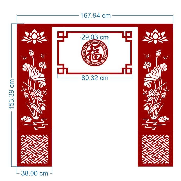 BỘ VACH HOA VĂN TRANG TRÍ BÀN THỜ