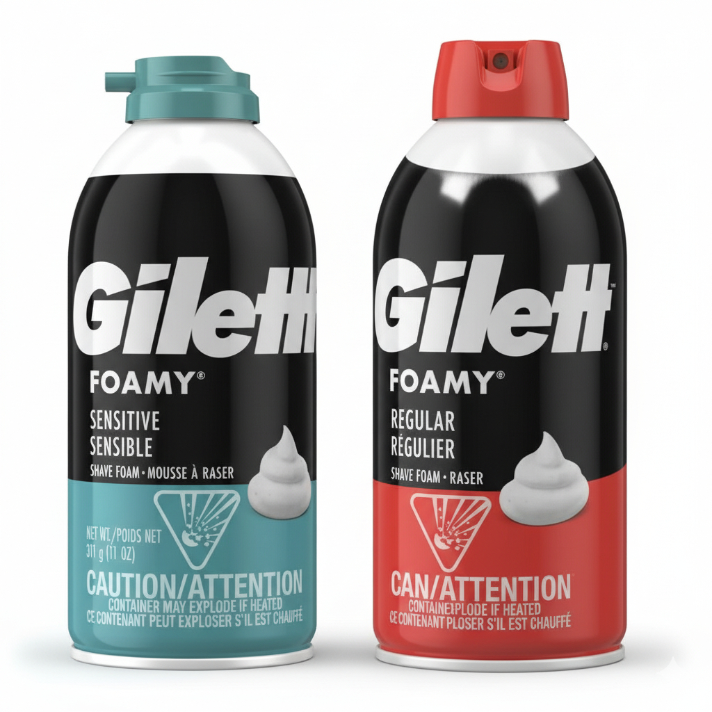 [Hàng nhập] Bọt Cạo Râu Gillette Foamy Sensitive & Regular Originale 311g