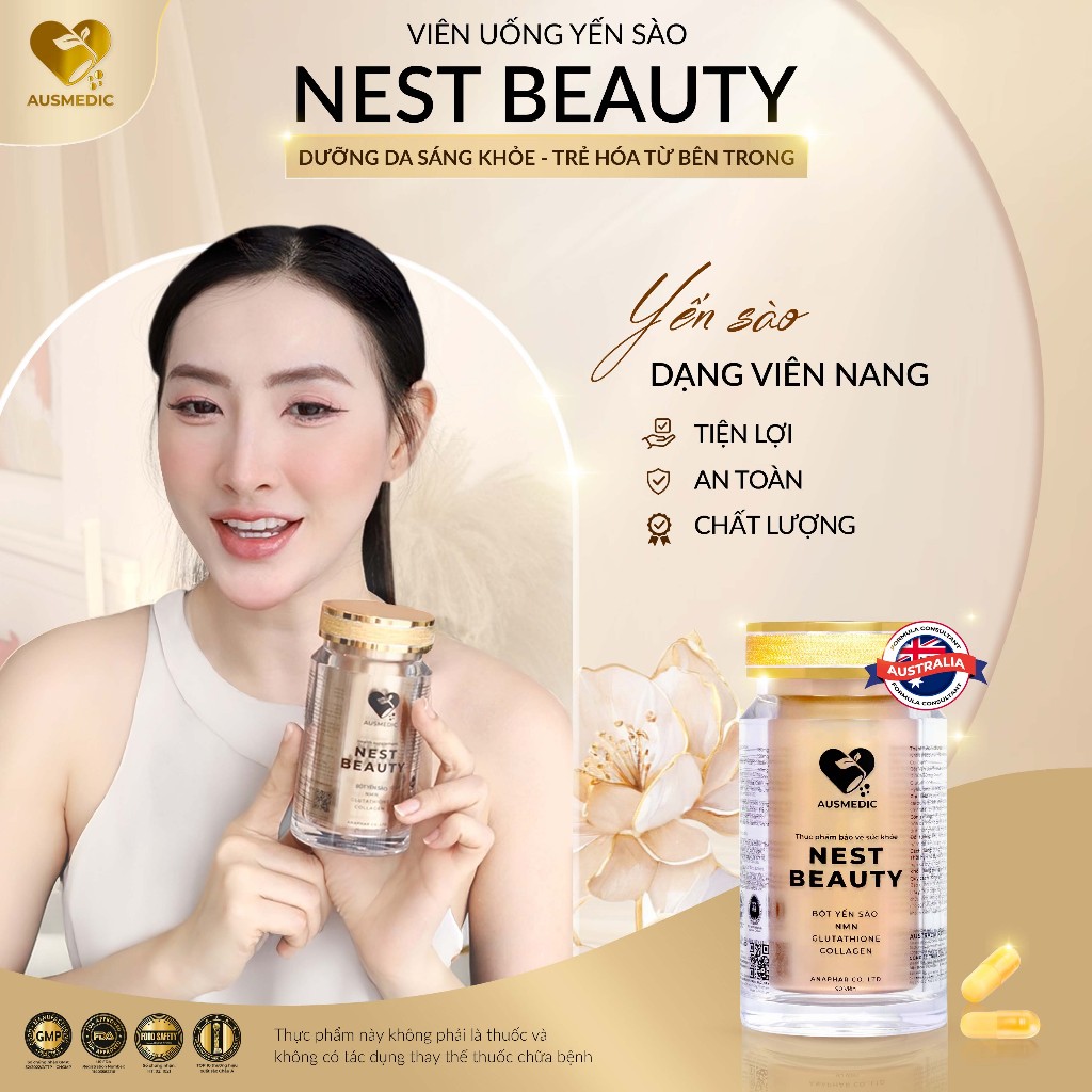 VIÊN UỐNG NMN 20000 HỖ TRỢ TRẺ HOÁ VÀ ĐỀU MÀU DA, GIÁM SẠM NÁM SÂU, DA CĂNG BÓNG TỰ NHIÊN -YẾN SÀO 9