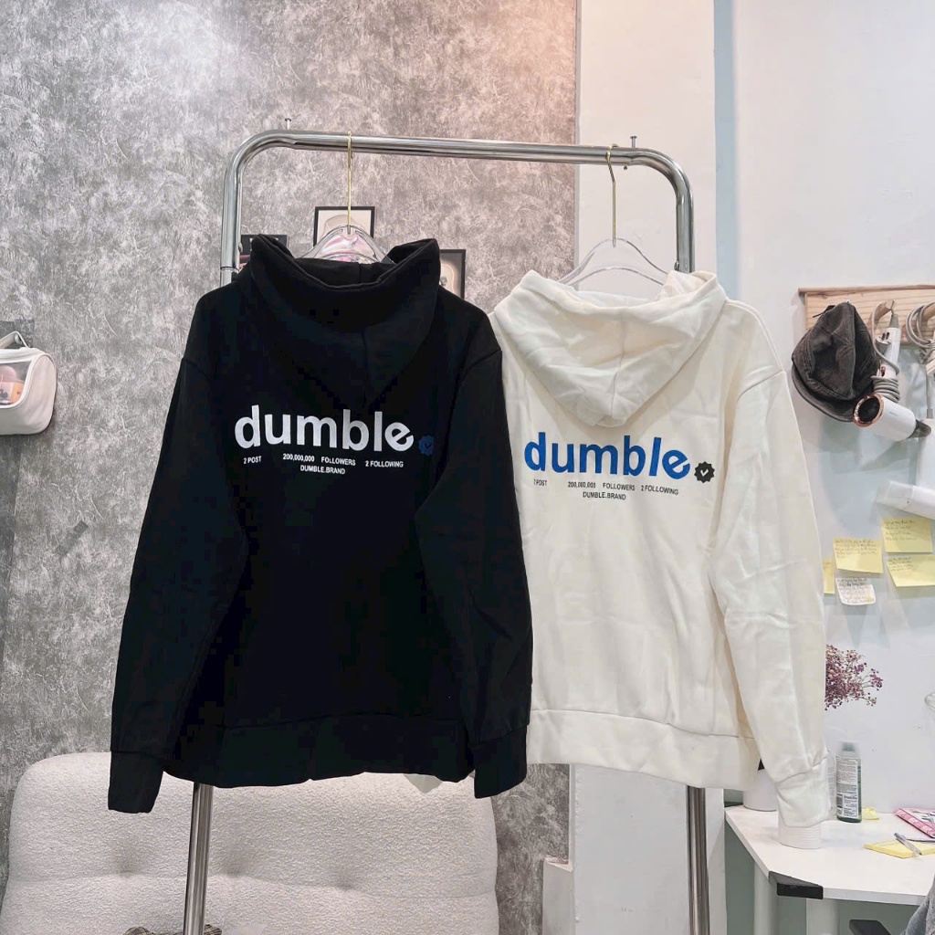 ÁO KHOÁC HOODIE NỈ NAM NỮ CÓ NÓN IN CHỮ DUMBLE