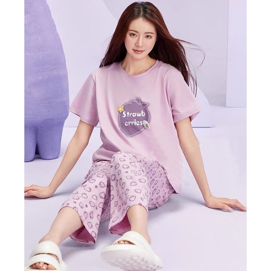 Đồ bộ nữ mặc nhà ( TNQD - DÂU TÍM ) thời trang mới nhất - Chất liệu Thun Cotton | BigBuy360 - bigbuy360.vn
