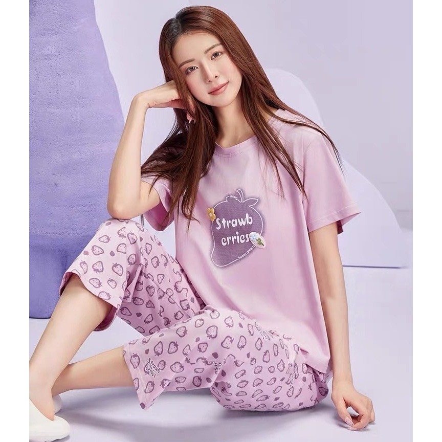 Đồ bộ nữ mặc nhà ( TNQD - DÂU TÍM ) thời trang mới nhất - Chất liệu Thun Cotton | BigBuy360 - bigbuy360.vn