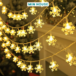  Đèn Led Dây Bông Tuyết Ánh Sáng Vàng Ấm Đèn LED Trang Trí Cắm Trại Decor Phòng 