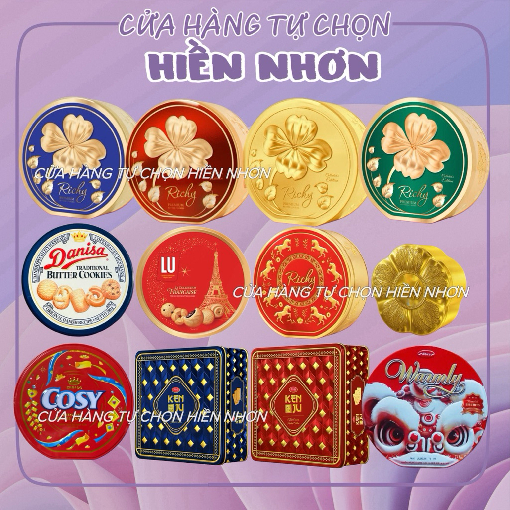 [Tết 2026] Tổng hợp các loại bánh hộp Thiếc loại nhỏ Danisa 200g/ Lu 180g/ Cosy 135g/ Richy/ Kenju
