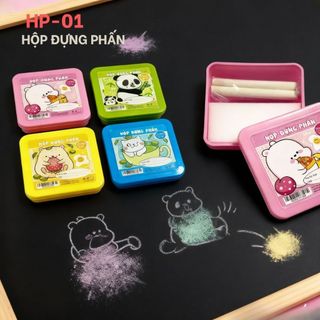 Hộp đựng phấn 2 ngăn kèm mút lau bảng