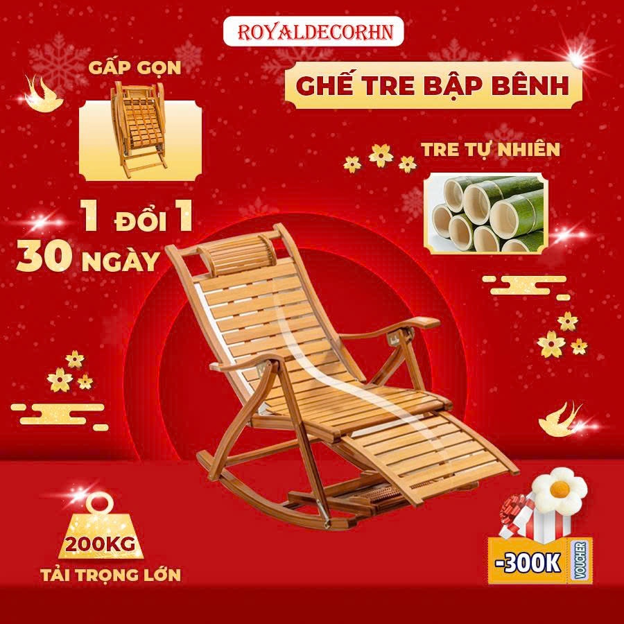   SIÊU HOT  Ghế Tre Bập Bênh Gấp Gọn ROYALDECORHN Ghế Tựa Lưng Đọc Sách Ghế Bập Bênh Thư Giãn Tre 