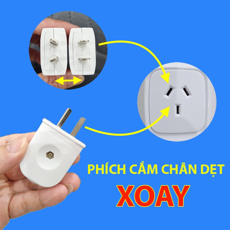 Phích cắm chân dẹt XOAY