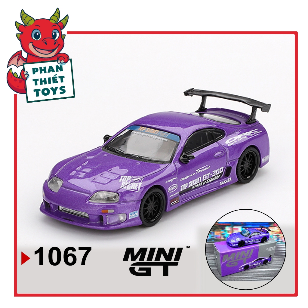 Mô hình xe Toyota Supra (A80) Top Secret GT-300 Top Secret Purple tỉ lệ 1:64 MiniGT MGT01067