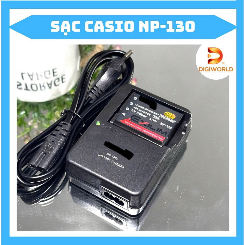 Sạc Pin Casio NP-130 / NP-130A (Zin Xách Tay) - Dùng cho máy ảnh Exilim ZR1000, ZR1200, ZR3500, ZR36