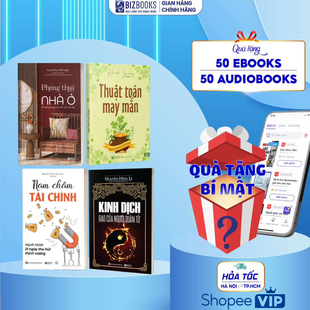 Bộ Sách Thuật Toán May Mắn, Phong Thuỷ Nhà Ở, Kinh Dịch, Nam Châm Tài Chính - Giúp Thay Đổi Vận Mệnh