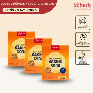 COMBO 3 HỘP BAKING SODA CASTER DAILY ĐA DỤNG LÀM BÁNH, ĐÁNH RĂNG, TẨY RỬA 227G-454G-907G