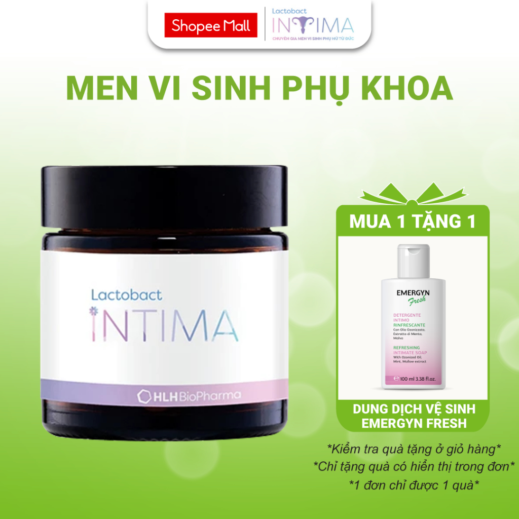 Men Vi Sinh Phụ Khoa Lactobact Intima – Hỗ Trợ Giảm Viêm Ngứa, Nấm Candida | Hộp 30/60 Viên