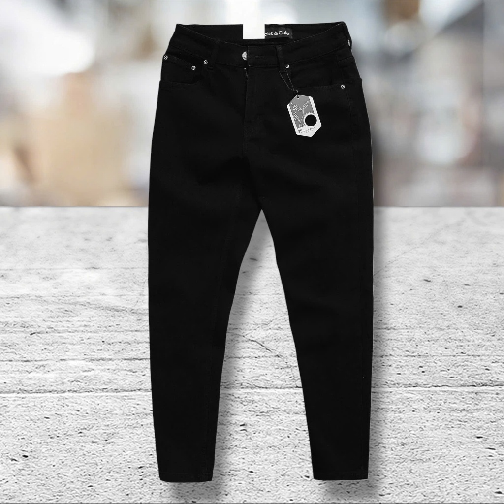 Quần jean nam JACOBS COLE đen ống suông regular không co giãn ống ôm slimfit co giãn nhẹ đi làm đi