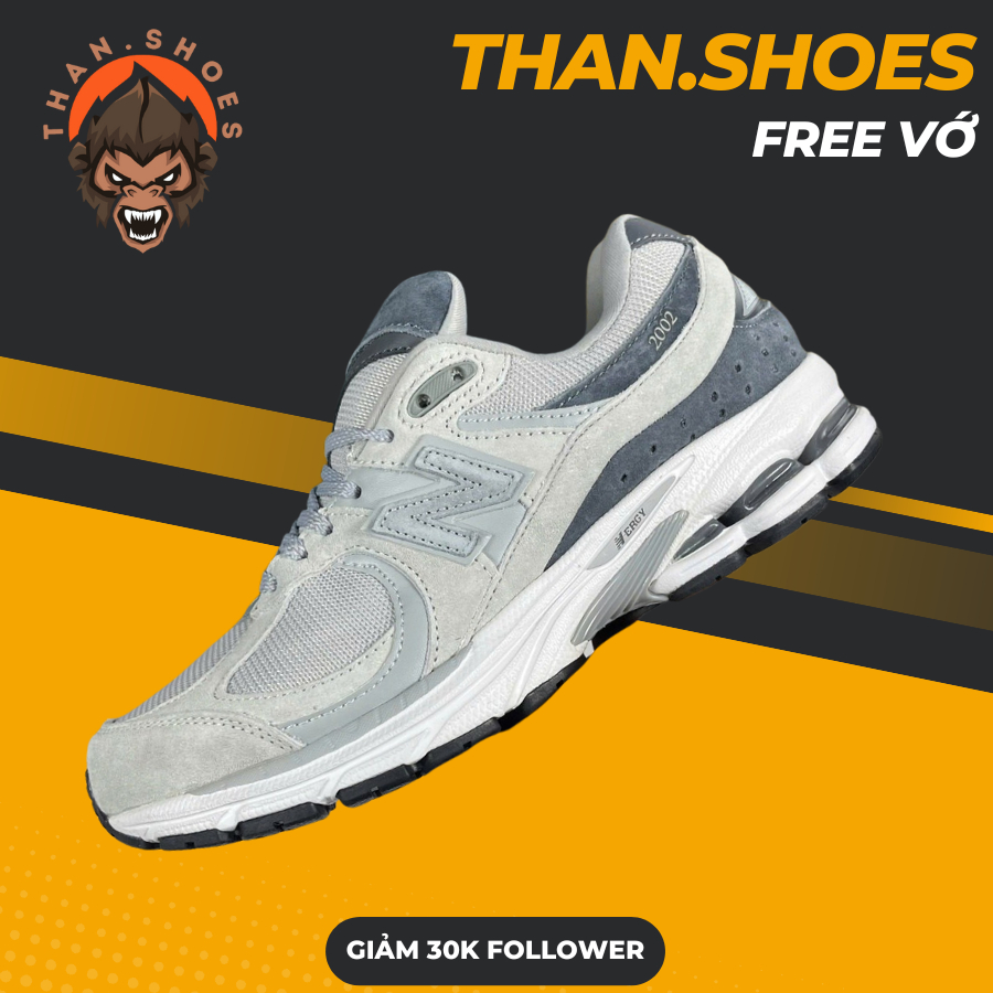 Giày Sneaker NB 2002R Protection Pack Grey, NB 2002R Xám Trắng Da Lộn - Than.Shoes