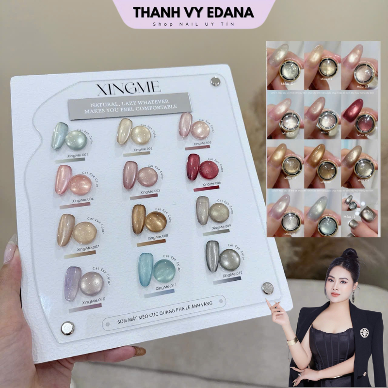Sơn mắt mèo cực quang pha lê ánh vàng XINGME lẻ màu