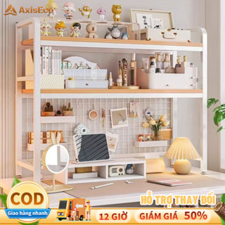  YUNDUN Kệ Màn Hình Khung Lưới Treo Đồ Bàn Học Giá Sách Gỗ Chống Bụi Kệ gỗ để sách bàn học 