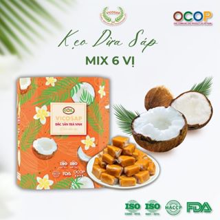  Kẹo dừa sáp VICOSAP mix 6 vị mix 3 vị kẹo mềm dẻo ít đường đặc sản Trà Vinh 