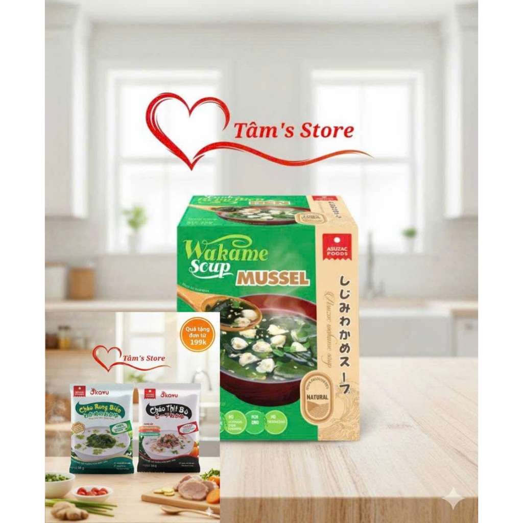 Canh rong biển hến Asuzac hộp 10 gói - MTâm's Store