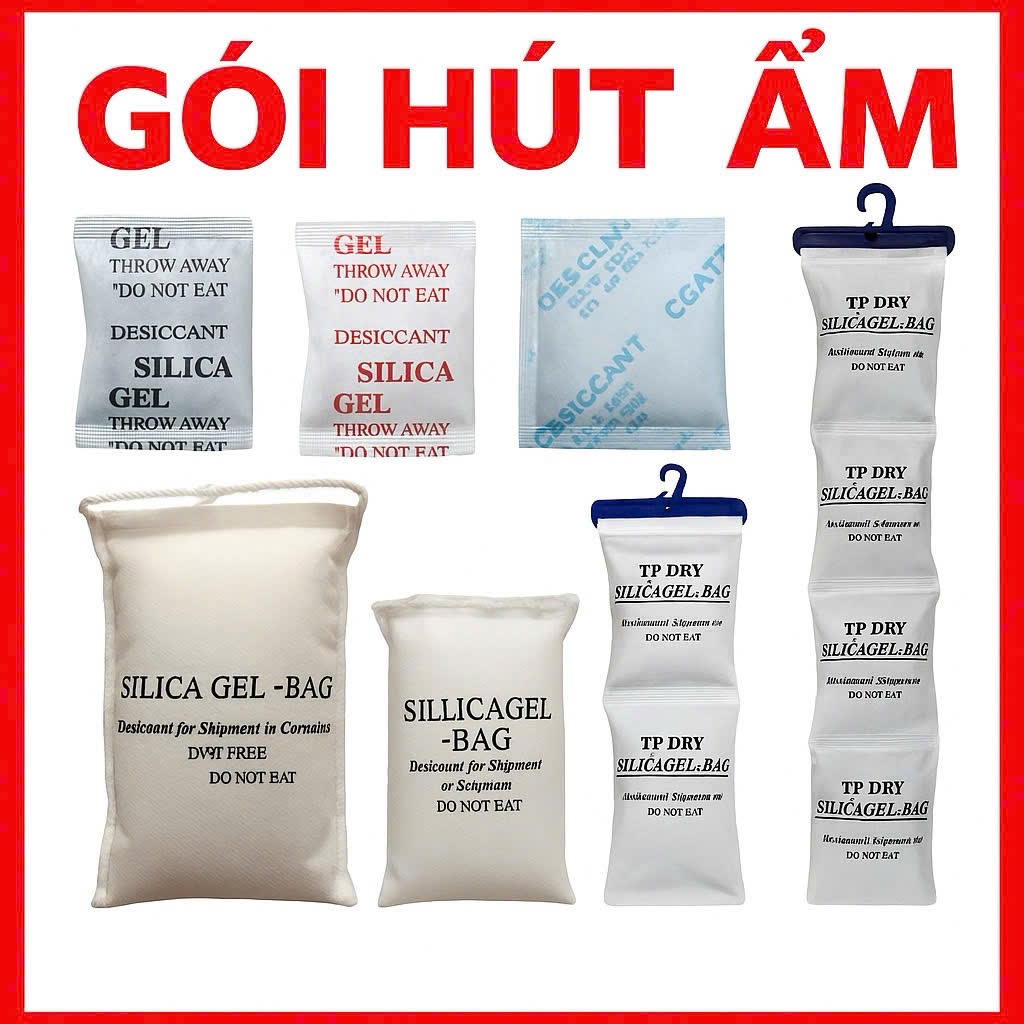 2kg Gói hút ẩm Silica Gel - Chống Ẩm, Siêu Khô, Bảo vệ hàng hóa/ Thực phẩm/ Quần Áo/...