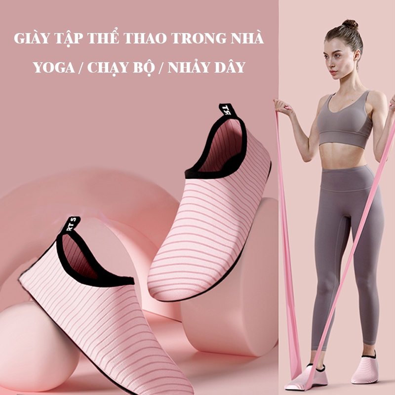 Giày tập yoga, pilates, nhảy dây, tập gym, chạy bộ siêu nhẹ, chống trượt, không gây tiếng ồn