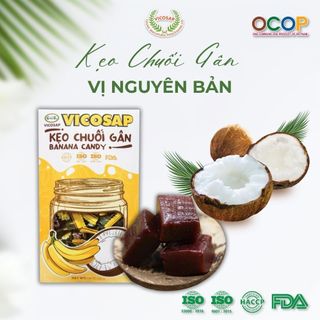  Kẹo chuối gân VICOSAP nguyên chất kẹo dẻo mềm ít đường đặc sản Trà Vinh hộp 200g 