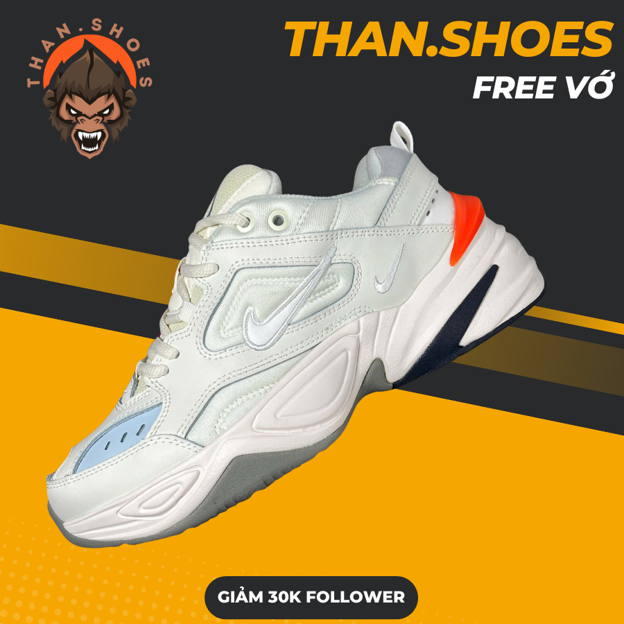 Giày Sneaker M2K Tekno Phantom, M2K Trắng Gót Cam - Than.Shoes