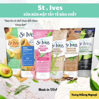 Sữa Rửa Mặt St.Ives Trà Xanh 170g – Làm Sạch Sâu, Tẩy Da Chết Tự Nhiên, Giảm Mụn & Dịu Da Nhạy Cảm – Tony Hàng Ngoại