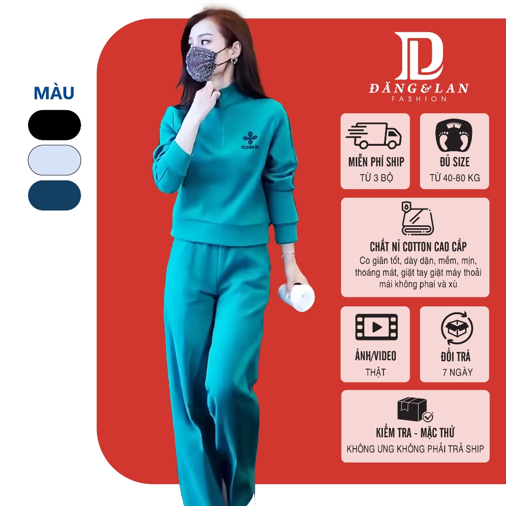 Đồ Bộ Nữ Quần Dài 𝗗𝗟 𝗙𝗮𝘀𝗵𝗶𝗼𝗻 Cổ Khóa MÃ K