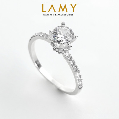Nhẫn bạc nữ LAMY Stone Encrusted Crown Silver Ring 8160